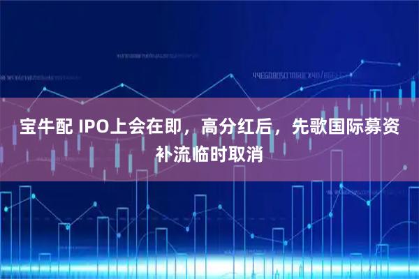 宝牛配 IPO上会在即，高分红后，先歌国际募资补流临时取消